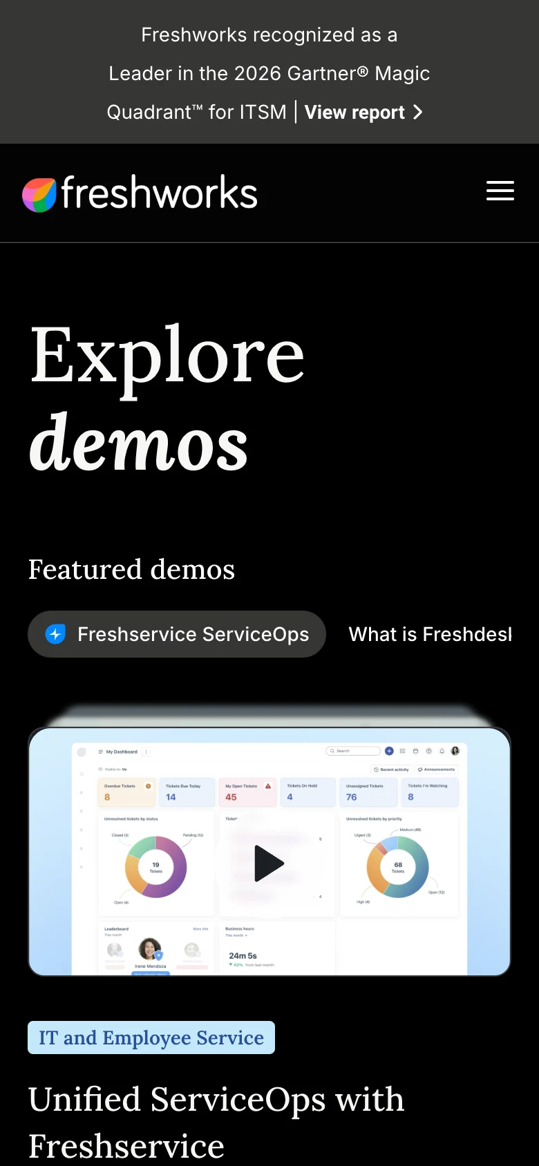 The same page on a phone