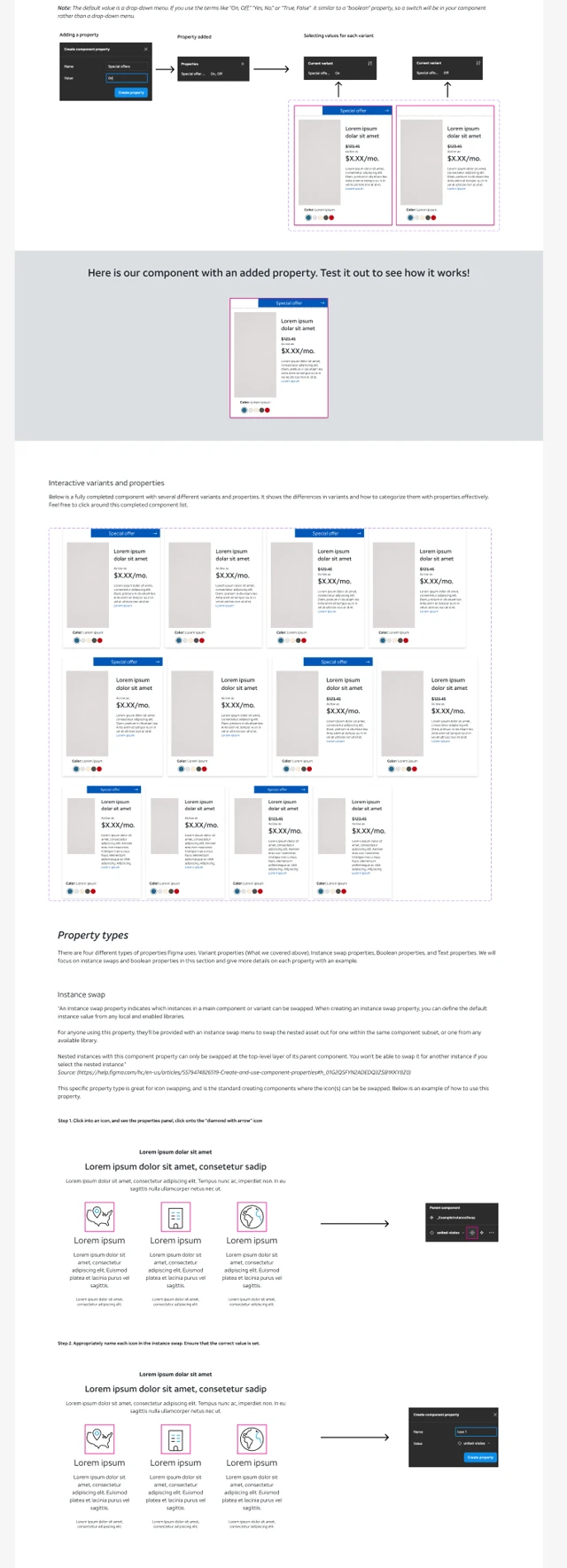 The middle of the guide: properties and a component to test them on